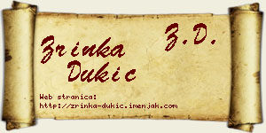 Zrinka Dukić vizit kartica
